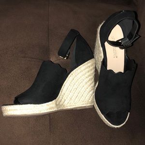 Black Suede wedges